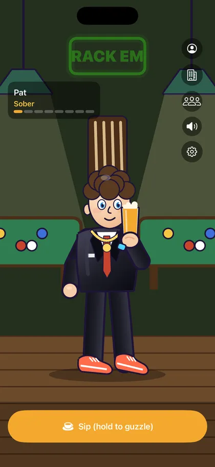 The pool hall venue in Drunkle Pat