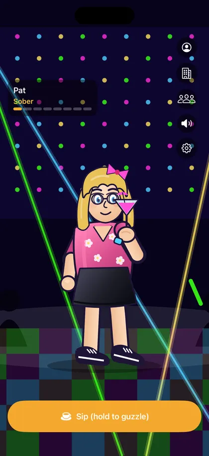 A buddy at the rave in Drunkle Pat